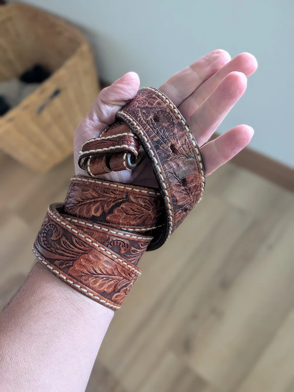 Tooled Leather Belt